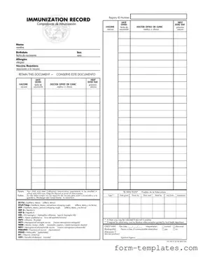 Fill Out a Valid Immunization Record Template