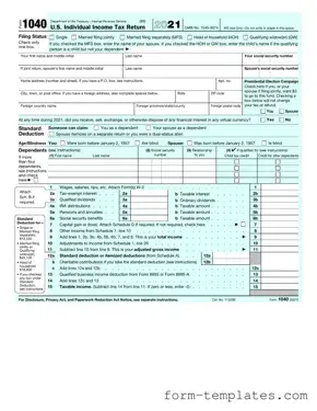 Fill Out a Valid IRS 1040 Template