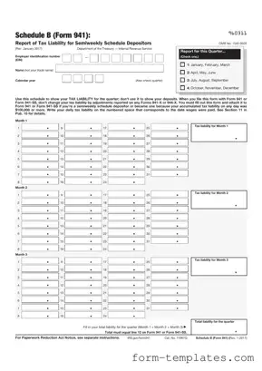 Fill Out a Valid IRS Schedule B 941 Template
