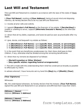 Attorney-Approved Last Will and Testament Document