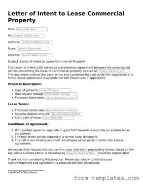 Attorney-Approved Letter of Intent to Lease Commercial Property Document