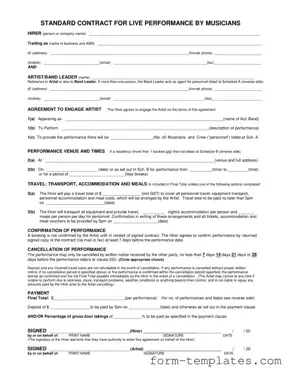 Fill Out a Valid Live Performance Contract Template