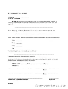 Fill Out a Valid Louisiana act of donation Template