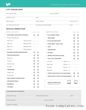 Fill Out a Valid Lyft Inspection Template