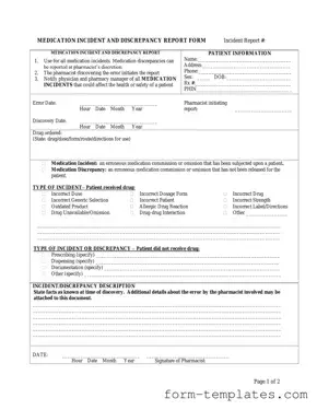 Fill Out a Valid Medication Error Template