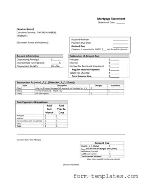 Fill Out a Valid Mortgage Statement Template