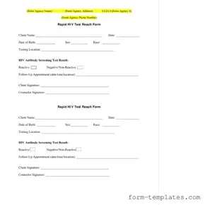 Fill Out a Valid Negative Hiv Test Template