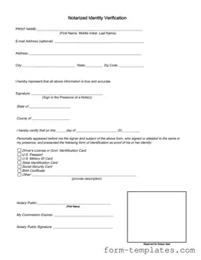 Fill Out a Valid Notarized Identity Verification Template