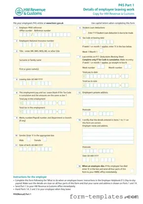 Fill Out a Valid P 45 It Template