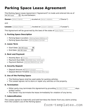 Attorney-Approved Parking Space Lease Agreement Document