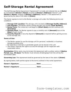 Attorney-Approved Self-Storage Rental Agreement Document