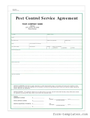 Fill Out a Valid Pest Control Contract Template