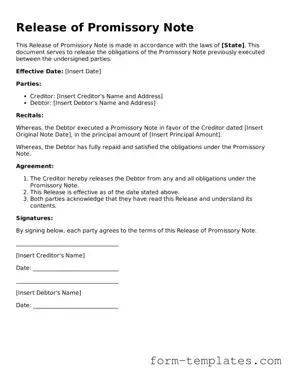 Attorney-Approved Release of Promissory Note Document