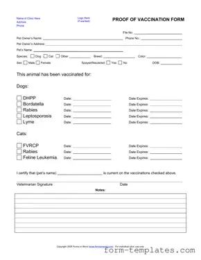 Fill Out a Valid Proof Of Vaccination Dog Template