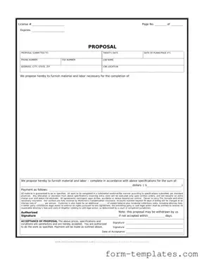 Fill Out a Valid Construction proposal form Template