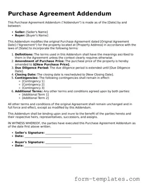 Attorney-Approved Purchase Agreement Addendum Document