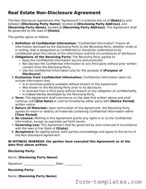Attorney-Approved Real Estate Non-Disclosure Agreement Document