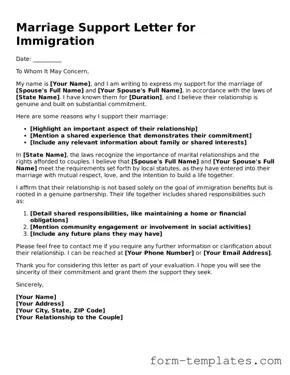Attorney-Approved Marriage Support Letter for Immigration Document