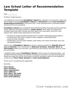 Attorney-Approved Law School Letter of Recommendation Document