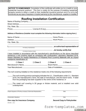 Fill Out a Valid Roofing Certificate Template