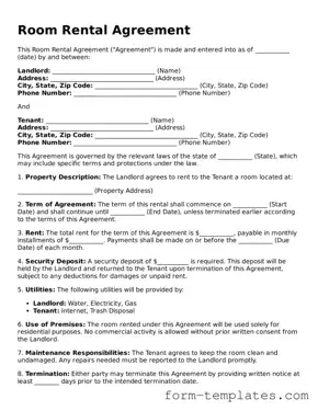 Attorney-Approved Room Rental Agreement Document