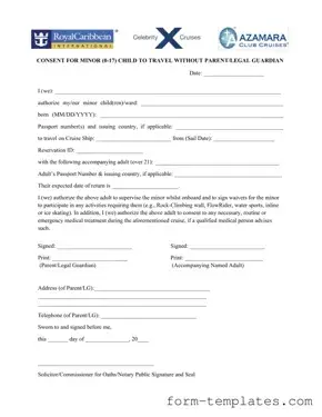 Fill Out a Valid Royal Caribbean Parental Consent Template
