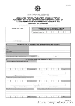 Fill Out a Valid Saps 520 Template