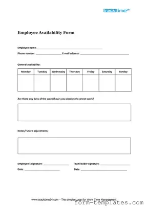 Fill Out a Valid Employee Availability Template