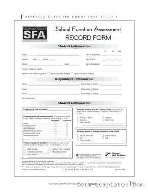 Fill Out a Valid School Function Assessment Template