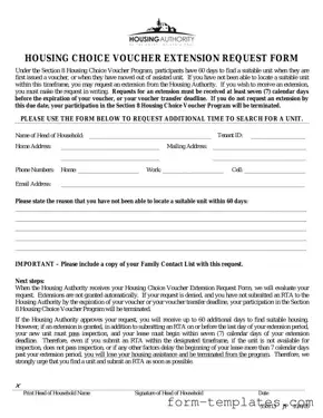 Fill Out a Valid Section 8 Voucher Extension Template