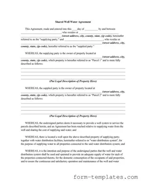 Fill Out a Valid Shared Well Agreement Template