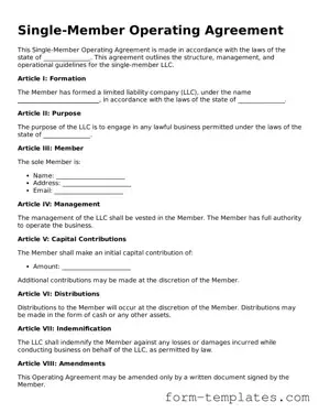 Attorney-Approved Single-Member Operating Agreement Document
