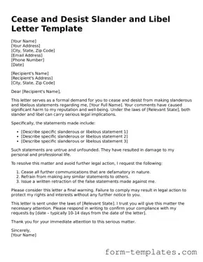 Attorney-Approved Cease and Desist Slander and Libel Letter Document