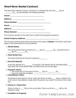 Attorney-Approved Short-Term Rental Contract Document
