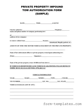 Fill Out a Valid Tow Authorization Template