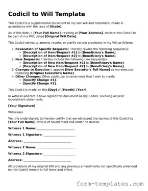 Attorney-Approved Codicil to Will Document