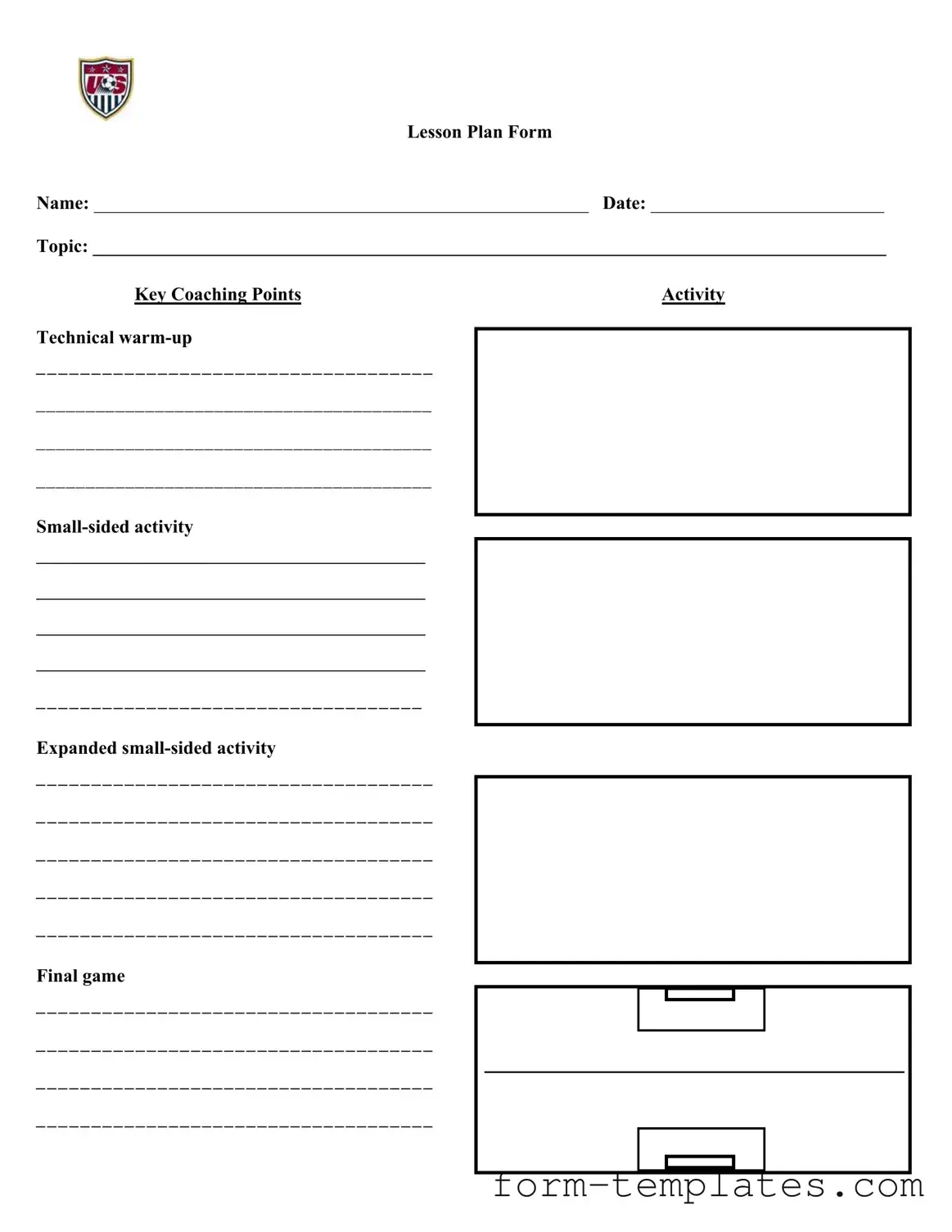 Fill Out a Valid Soccer Training Session Plan Template