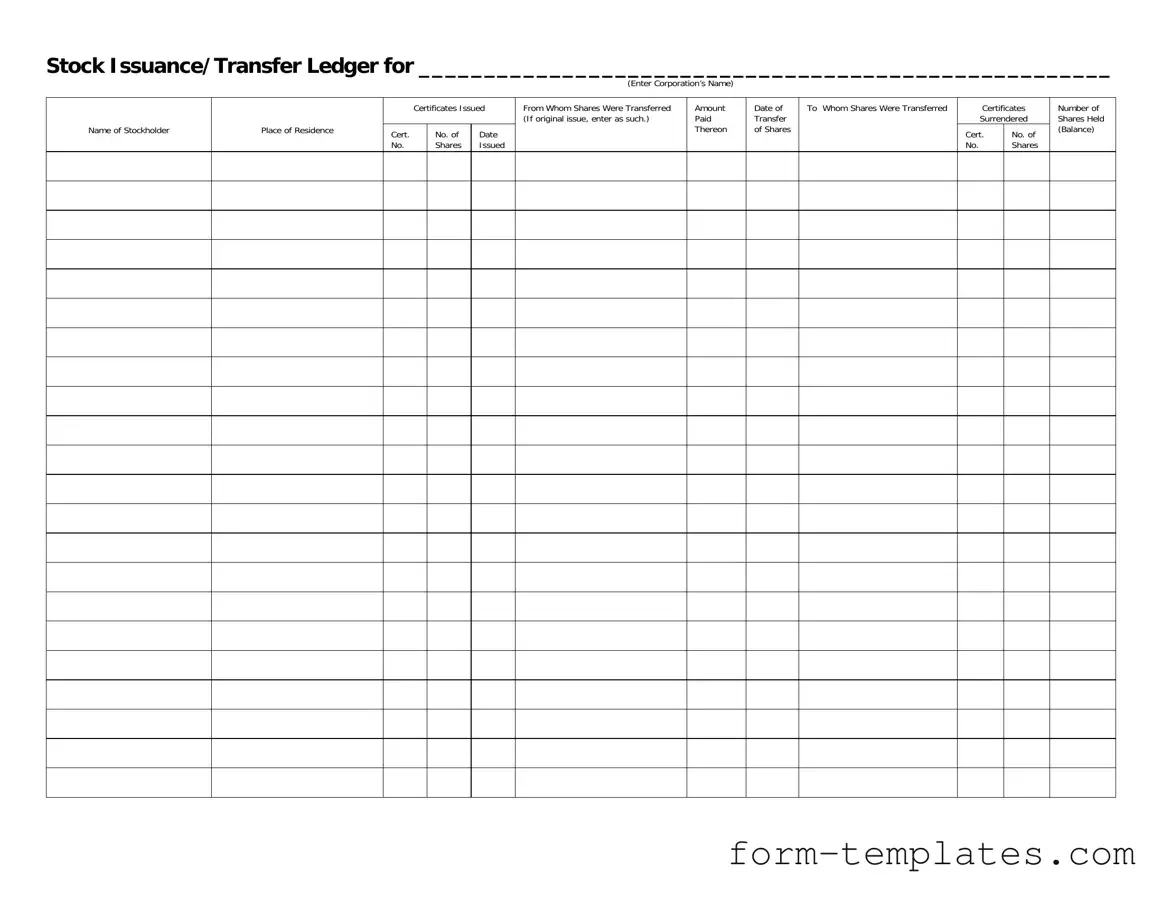 Fill Out a Valid Stock Transfer Ledger Template