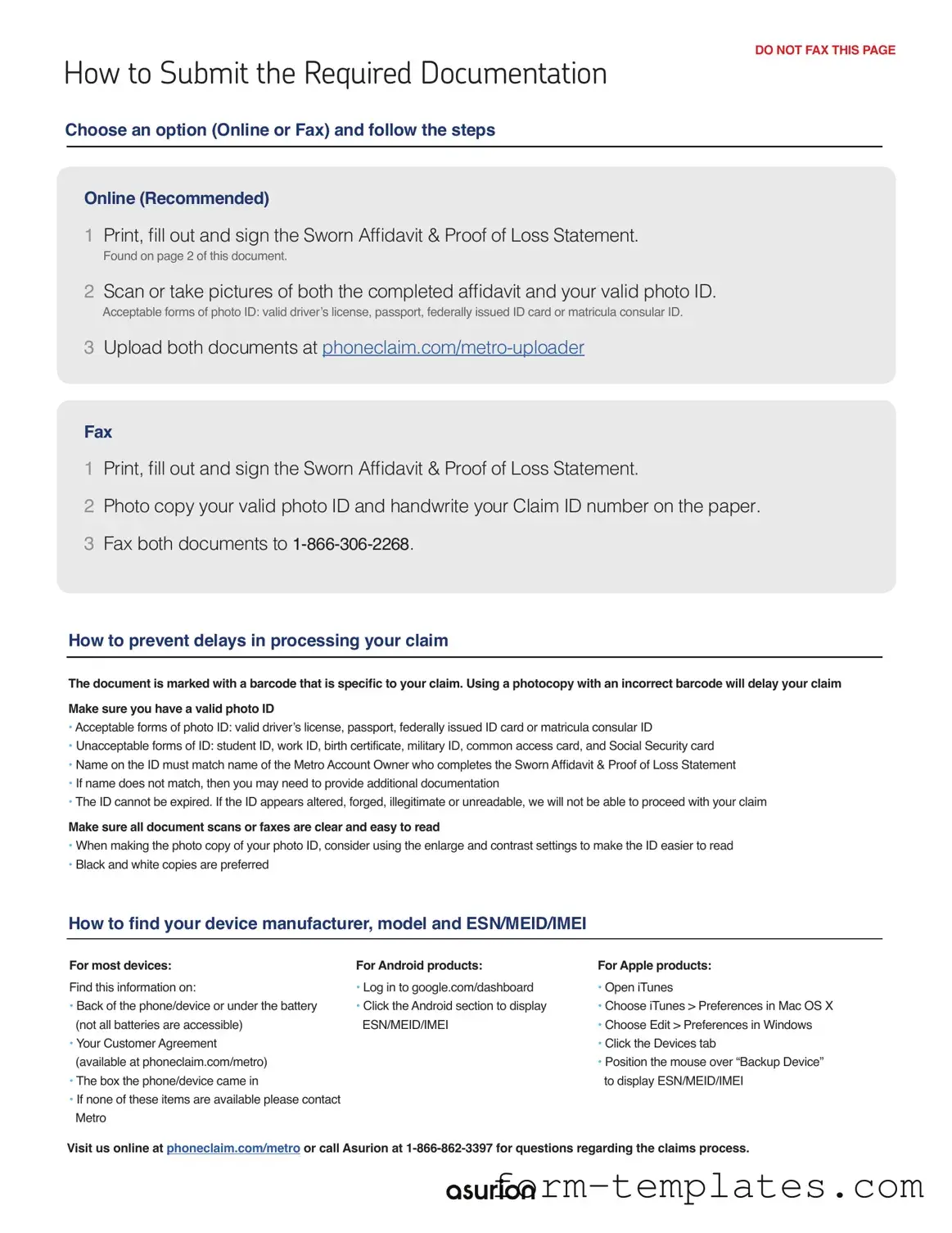 Fill Out a Valid Asurion F-017-08 MEN Template