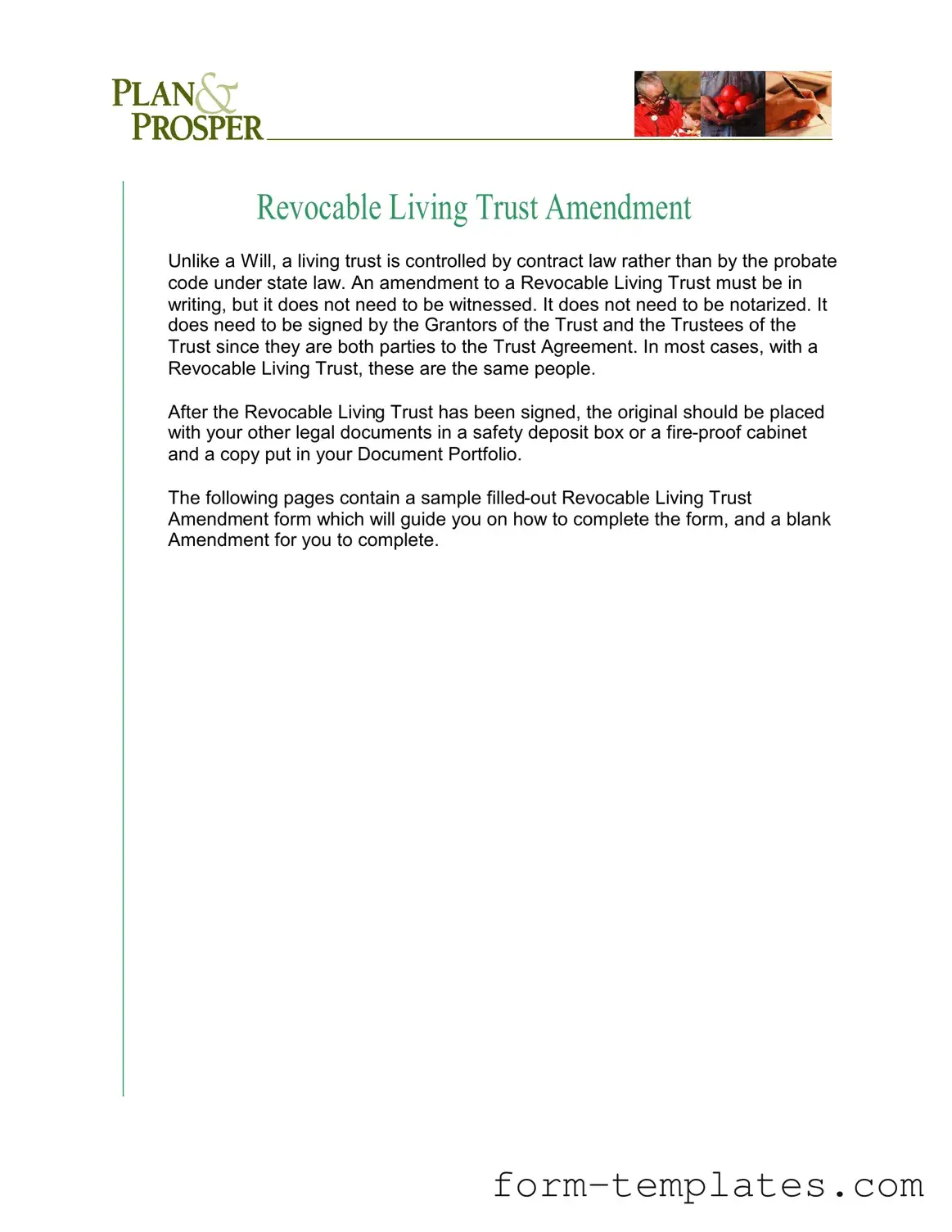 Fill Out a Valid Trust Amendment Template